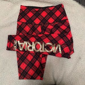 Plaid red and black leggings Victoria’s Secret